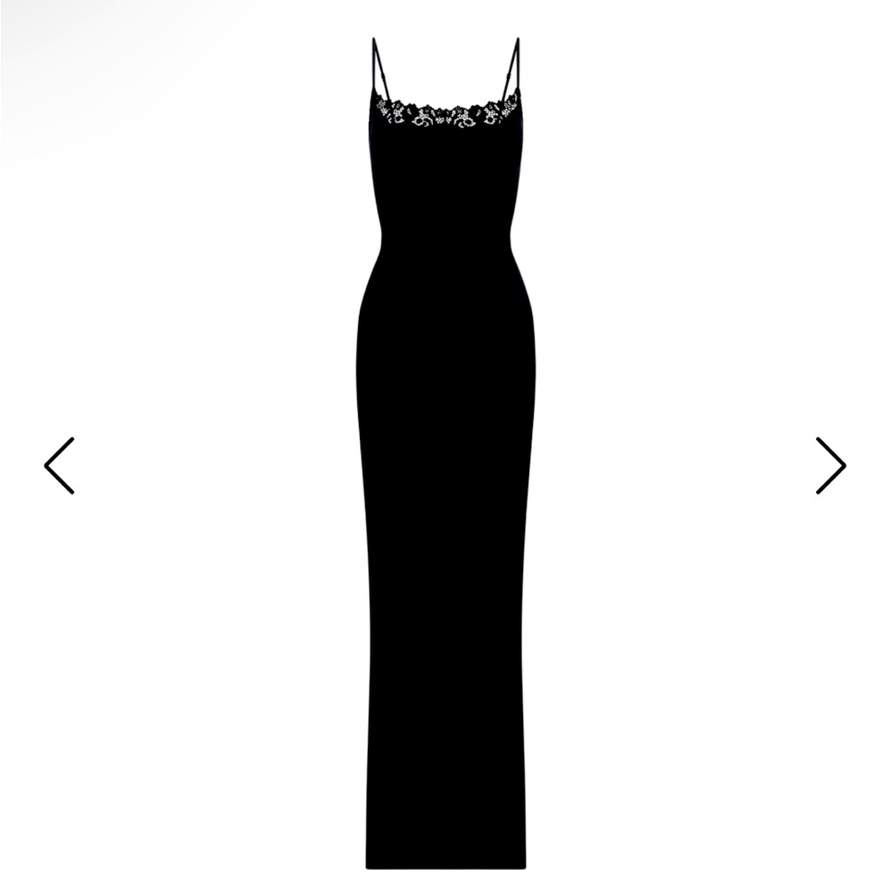 Skims Fits Everybody Lace trim dress Black Onyx XS